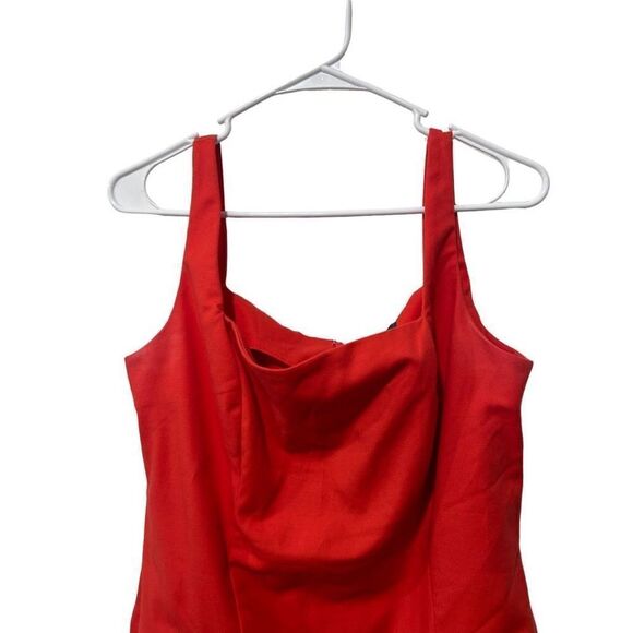 Lauren Ralph Lauren Orange White Tan Stripes Sheath Dress Zip Back Pockets Sz 12 - Picture 4 of 10